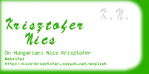 krisztofer nics business card